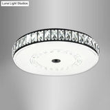 Simple Black Crystal Flush Mount Led Ceiling Light With Square/Round Rectangle-Cut Design