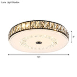 Simple Black Crystal Flush Mount Led Ceiling Light With Square/Round Rectangle-Cut Design