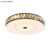 Simple Black Crystal Flush Mount Led Ceiling Light With Square/Round Rectangle-Cut Design