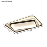 Simple Black Flush Mount Acrylic Ceiling Light For Bedroom - Rectangular/Square 19.5’/35.5’