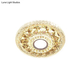 Simple Clear Crystal Flush Mount Ceiling Light With Mini Led - Round Shape