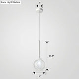 Simple Clear Glass Ball Pendant Lamp - 1-Light Suspension Lighting For Bedroom