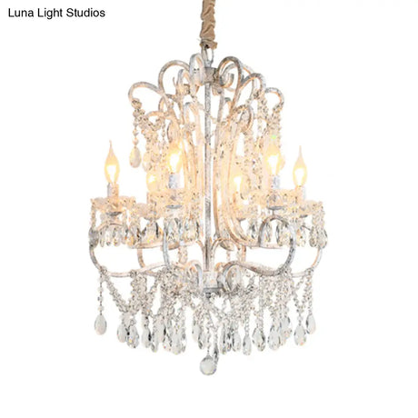 Simple Crystal Bedroom Chandelier - Curvy Design 5/6 Lights Silver Suspension Lighting