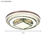 Simple Crystal Flush Mount Lamp: Led Ceiling Fixture In White