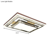 Simple Crystal Flush Mount Lamp: Led Ceiling Fixture In White