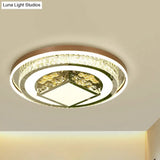 Simple Crystal Flush Mount Lamp: Led Ceiling Fixture In White