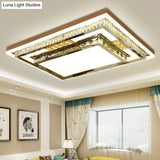 Simple Crystal Flush Mount Lamp: Led Ceiling Fixture In White