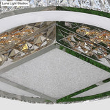 Simple Crystal Flush Mount Lamp: Led Ceiling Fixture In White