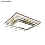 Simple Crystal Flush Mount Lamp: Led Ceiling Fixture In White