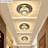 Simple Crystal Led Ceiling Light With Flush Mount - Ideal For Corridors