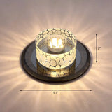 Simple Crystal Led Ceiling Light With Flush Mount - Ideal For Corridors Black / Warm