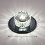Simple Crystal Led Ceiling Light With Flush Mount - Ideal For Corridors Black / White