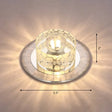 Simple Crystal Led Ceiling Light With Flush Mount - Ideal For Corridors Clear / Warm