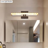 Simple Crystal Led Vanity Wall Light - Sleek Chrome Mounted Lighting