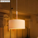 Simple Drum Pendant Light Kit - Fabric Shade 1 10’/16’ Dia In White/Black