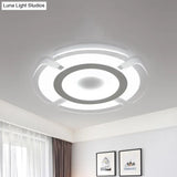 Simple Floral Acrylic Led Flush Ceiling Light - 8’/16.5’/20.5’ Wide Warm/White