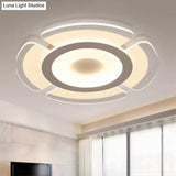 Simple Floral Acrylic Led Flush Ceiling Light - 8/16.5/20.5 Wide Warm/White White / 8 Warm