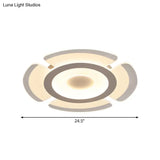 Simple Floral Acrylic Led Flush Ceiling Light - 8’/16.5’/20.5’ Wide Warm/White