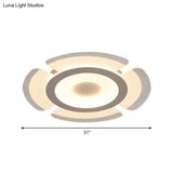 Simple Floral Acrylic Led Flush Ceiling Light - 8’/16.5’/20.5’ Wide Warm/White