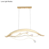 Simple Gold Arch Pendant Light For Dining Room With Led Suspension