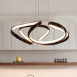 Simple Gold/Coffee Wave Acrylic Chandelier Led Hanging Lamp Ideal For Dining Room