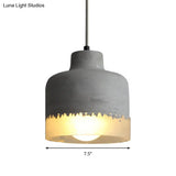 Simple Gray Cement Pendant Light For Drum Balcony & Living Room