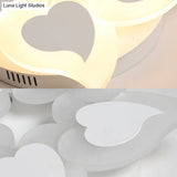 Simple Heart Acrylic Led Ceiling Light With Remote Dimming - Warm/White 18’/23’ Wide