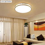 Simple K9 Crystal Gold Drum Ceiling Light - Led Flush Mount Fixture (16’/19.5’/23.5’) 3 Color