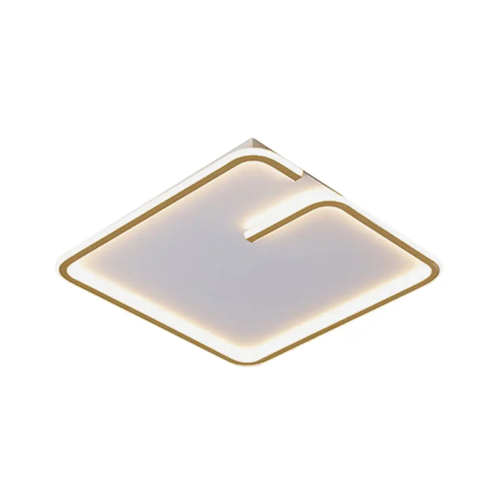 Simple Led Acrylic Flushmount Light - White Square Flush Mount Warm/White 16/19.5 Width
