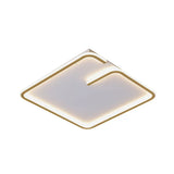 Simple Led Acrylic Flushmount Light - White Square Flush Mount Warm/White 16/19.5 Width