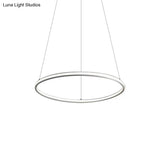Simple Led Acrylic Ring Chandelier - Warm/White/Natural Light 1/2/3-Light Ceiling Pendant Fixture