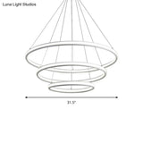 Simple Led Acrylic Ring Chandelier - Warm/White/Natural Light 1/2/3-Light Ceiling Pendant Fixture