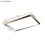 Simple Led Ceiling Flush Mount Light In White/Warm - Metal Rectangular Fixture