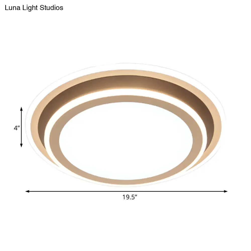 Simple Led Flush Ceiling Light Multi-Layer Acrylic 19.5’/32’ Wide Warm/White Light. Perfect For