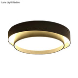 Simple Led Flush Mount Acrylic White/Black Circle Ceiling Light Fixture – 16’/19.5’ Wide