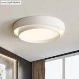 Simple Led Flush Mount Acrylic White/Black Circle Ceiling Light Fixture – 16’/19.5’ Wide