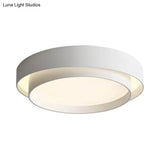 Simple Led Flush Mount Acrylic White/Black Circle Ceiling Light Fixture – 16’/19.5’ Wide