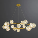 Simple Led Metal Chandelier With Starry Pendant - Clear Glass Shade 18 / Gold