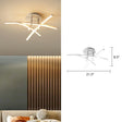 Simple Metal Crossed Rod Led Bedroom Flush Mount Ceiling Light Fixture 3 / White
