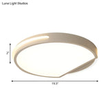 Simple Metal Flushmount Ceiling Light In Warm/White: 16’/19.5’ Wide Round Design