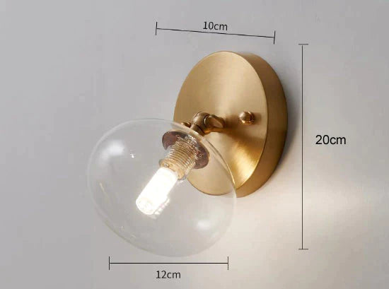 Simple Nordic Wind Bedroom Bedside Corridor Copper Wall Lamp Lamps