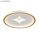 Simple Round Flush Mount Lamp: Acrylic Black/Gold Led Lighting Warm/White Light For Bedroom