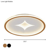 Simple Round Flush Mount Lamp: Acrylic Black/Gold Led Lighting Warm/White Light For Bedroom