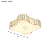 Simple Silver Flush Mount Led Ceiling Light With K9 Crystal For Starfish Bedroom - Available In 3