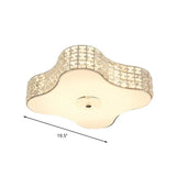 Simple Silver Flush Mount Led Ceiling Light With K9 Crystal For Starfish Bedroom - Available In 3