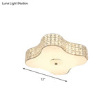Simple Silver Flush Mount Led Ceiling Light With K9 Crystal For Starfish Bedroom - Available In 3