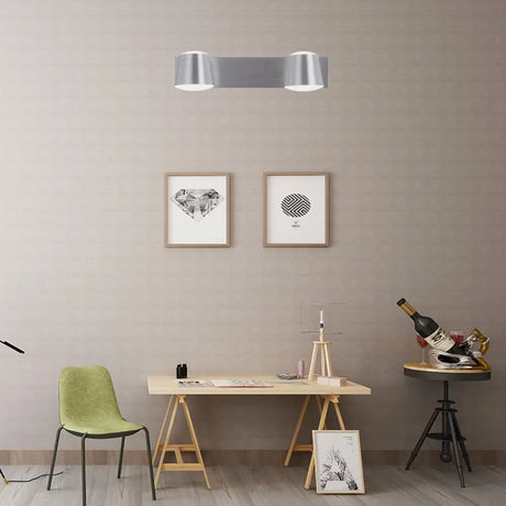 Simple Silver Wall Sconce With Tapered Design And Warm/White Light - 1/2/3 Heads 2 / White