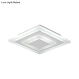 Simple Small Round/Square Ceiling Lamp In White/Coffee Acrylic With Warm/White Led For Corridor