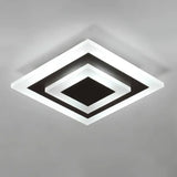 Simple Small Round/Square Ceiling Lamp In White/Coffee Acrylic With Warm/White Led For Corridor