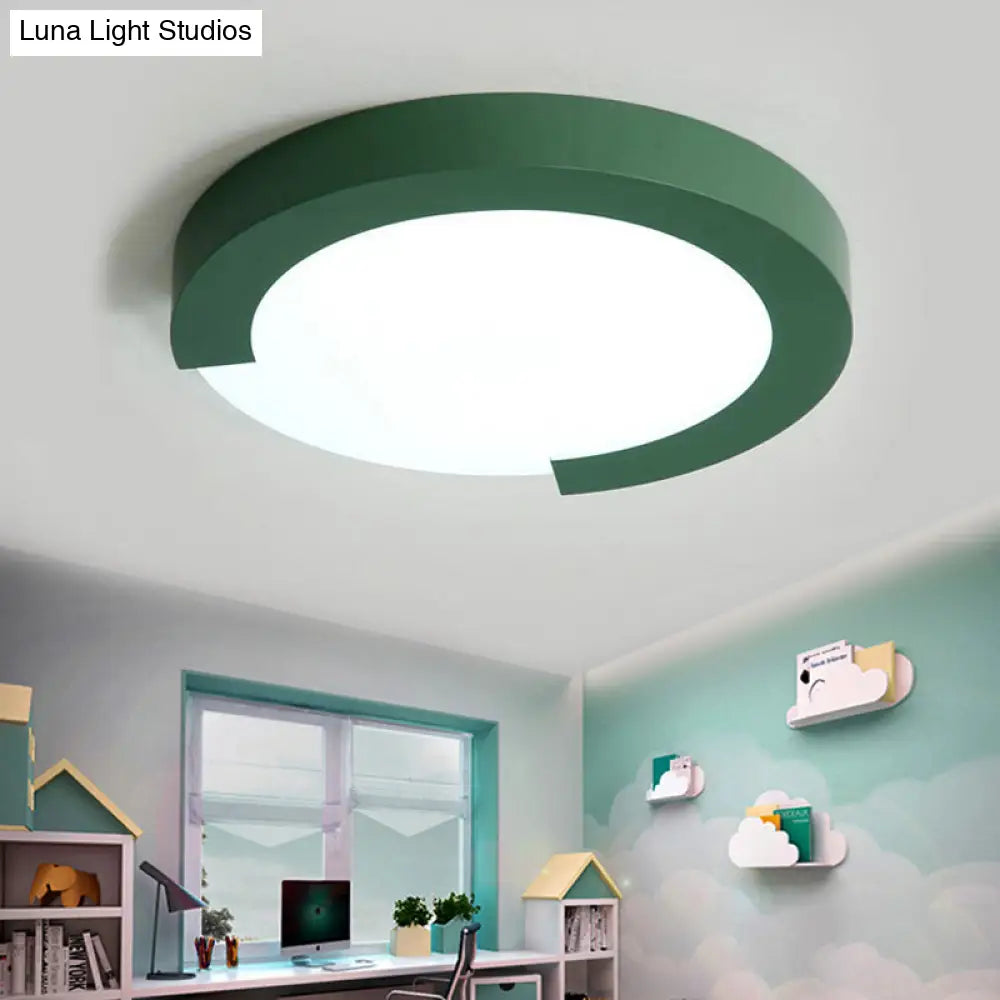 Simple Style Acrylic Ceiling Lamp For Kid’s Bedroom With Circular Mount